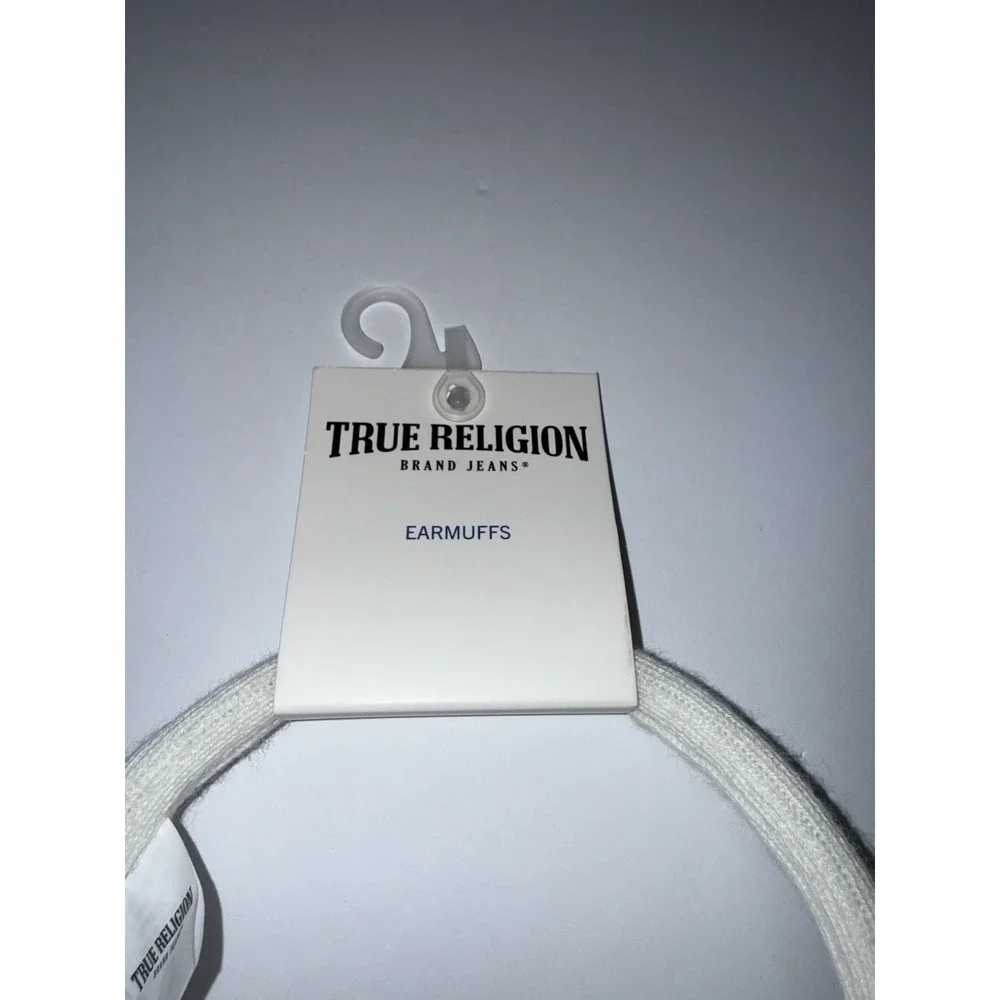 True Religion Ivory Knit Sherpa Earmuffs Warm Winter One Size Snow Cold NWT